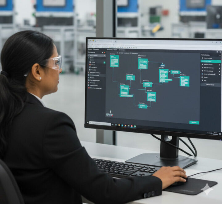 Operator reviewing live data
